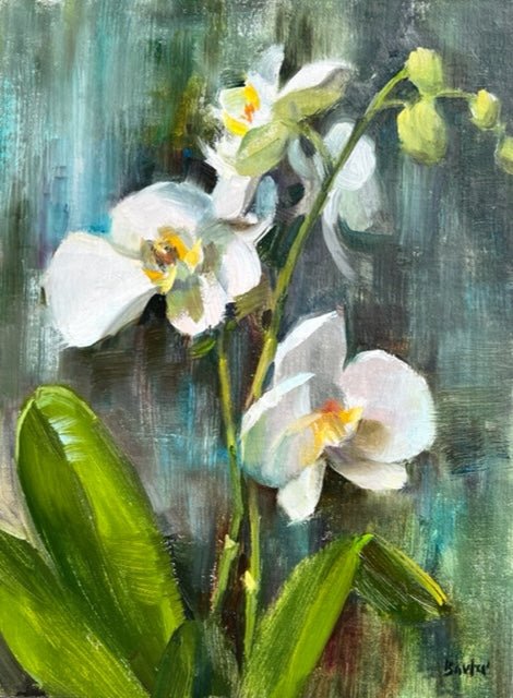 Paper White Orchids by Stacy Barter at LePrince Galleries