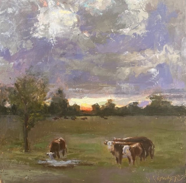 Evening Cows by Vicki Robinson at LePrince Galleries